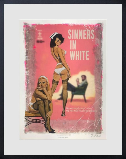 Sinners In White - Black Framed