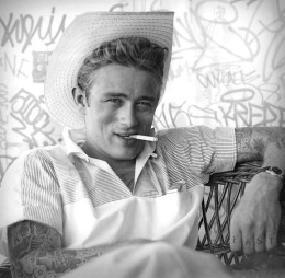 Smoking Gun - James Dean (Black & White) - Mounted