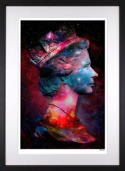 Space Queen - Regular Size - Black Background - Black Framed