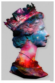 Space Queen - Regular Size - Grey Background - Mounted
