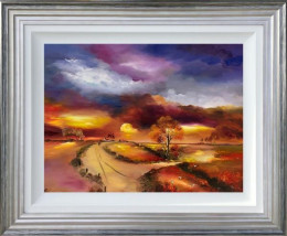 Summer Glow - Original - Silver-Blue Framed