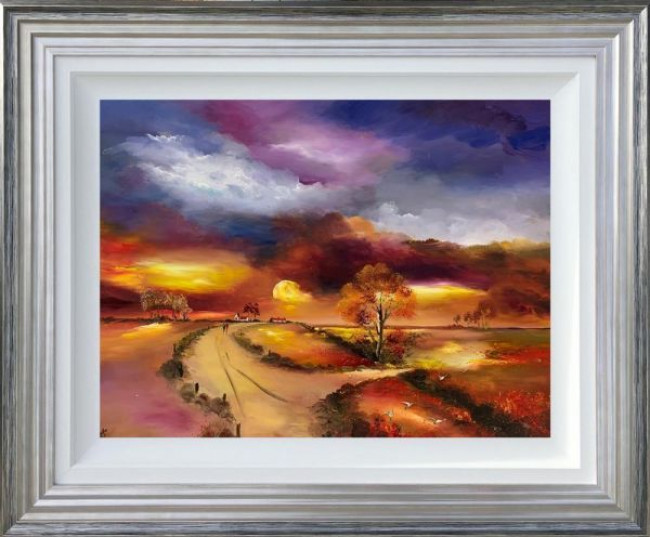 Summer Glow - Original - Silver-Blue Framed