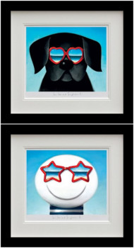 Sun Sea And Sunglasses I & II - Set Of 2 - Black Framed
