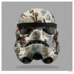 Tattoo Storm Trooper (Grey Background) - Large - Framed