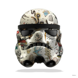 Tattoo Storm Trooper (White Background) - Large - Framed