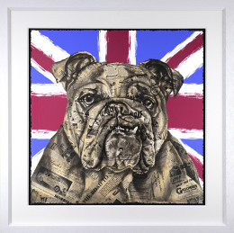 The British Bulldog - White Framed