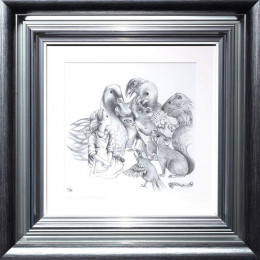 The Caucus-Race And A Long Tale - Sketch - Silver-Blue Framed
