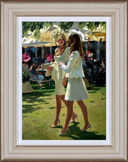 The Colour And Glamour Of Ascot - Cream Framed