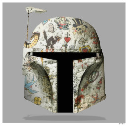 The Fett - Boba Fett (Grey Background) - Large - Framed