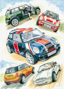 The Greatest Little Car - Mini Coopers - Print