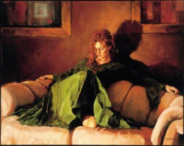 The Green Dress I - On Canvas - Framed