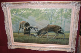 The Intruder - Stags - Original - Ornate Framed