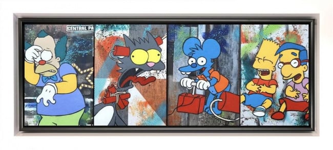 The Itchy And Scratchy Show - Original - White Framed The Itchy And Scratchy Show - Original - White Framed