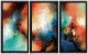 The Light Fantastic - Triptych (3 Pieces) - Black Framed - Framed Box Canvas
