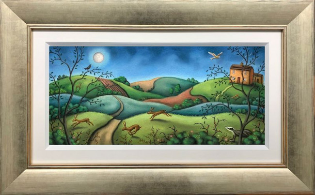 The Mad Mad Moonlight - Original - Silver Framed