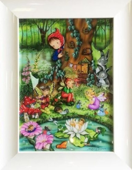 The Magic Garden - Original - White Framed