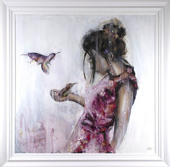 The Messenger - Original - White Framed The Messenger - Original - White Framed