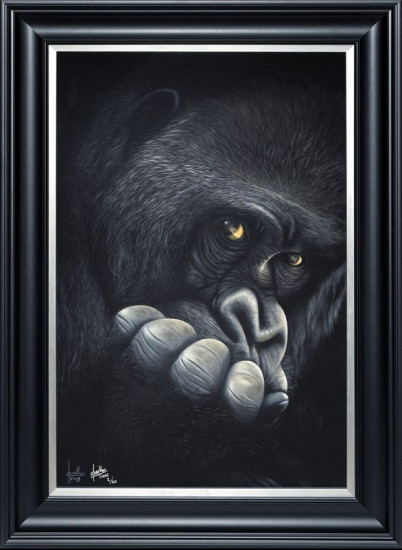 The Thinker - Canvas - Black Framed 