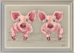 These Little Piggies Stayed Home - Original - Light Grey Framed