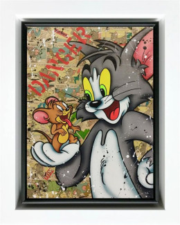 Tom And Jerry - Original - White Framed