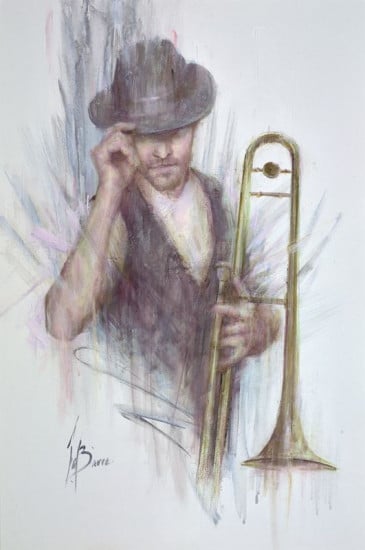 Trombone And Sax Duo - Original - Framed Trombone And Sax Duo - Original - Framed