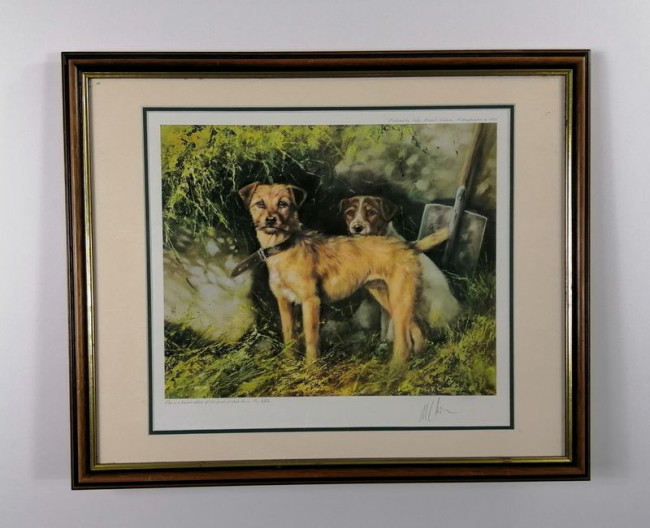 Two Terriers - Brown Framed