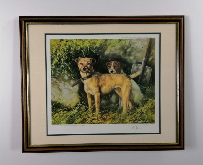 Two Terriers - Brown Framed Two Terriers - Brown Framed