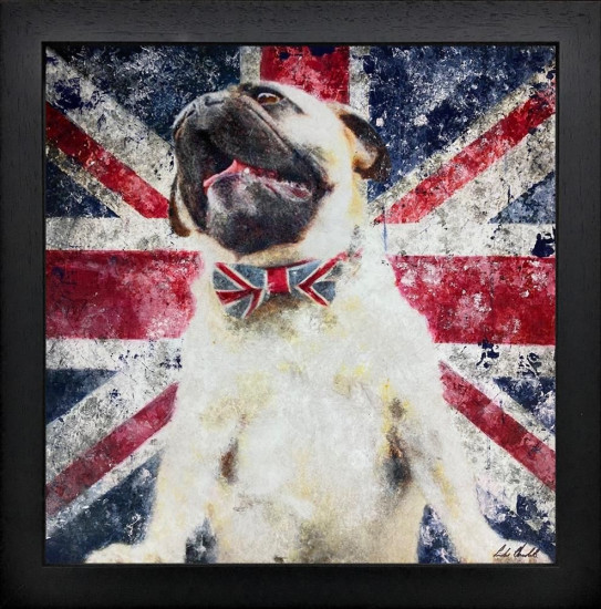 Union Jack Pug - Original - Black Framed Union Jack Pug - Original - Black Framed