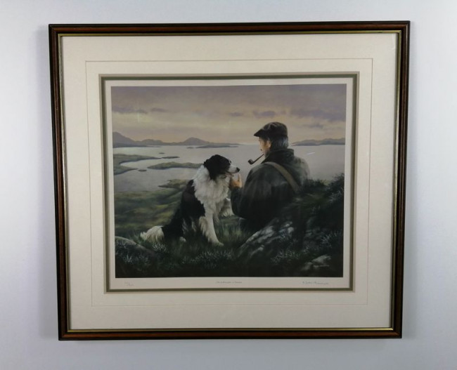 Unspoken Words - Border Collie  - Dark Wood Framed