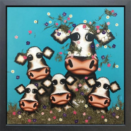 Was It You Little Moo? - Original - Framed - Box Canvas