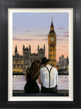 Westminster Sunset - Canvas - Black Framed