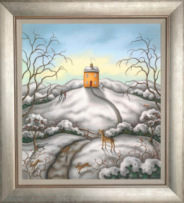 When Snow Falls, Nature Listens - On Canvas - Framed