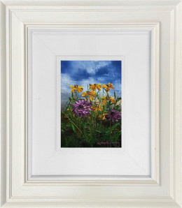 The Meadow's Little Joy Of Purple And Gold - Original - Framed