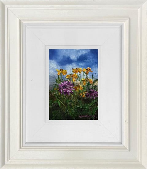 The Meadow's Little Joy Of Purple And Gold - Original - Framed The Meadow's Little Joy Of Purple And Gold - Original - Framed