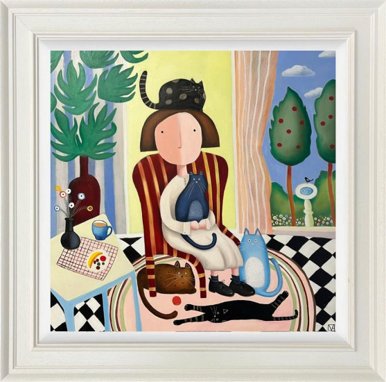 A Purrfect Sunday - Original - Framed A Purrfect Sunday - Original - Framed