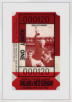 Admit One - World Cup Winners - Limited Edition - White Framed Admit One - World Cup Winners - Limited Edition - White Framed