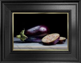 Aubergine And Slices - Original - Framed Aubergine And Slices - Original - Framed