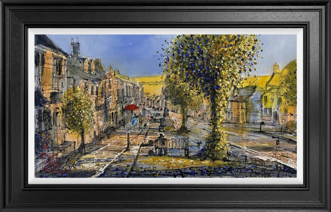 Autumn On Burford High Street - Original - Framed Autumn On Burford High Street - Original - Framed