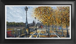 Autumn Walks Along The Thames - Original - Framed Autumn Walks Along The Thames - Original - Framed