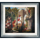 Baroque Gardens With Giraffe - Black Framed