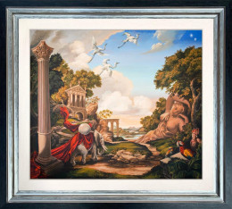 Baroque Gardens With Wise Elephant - Black Framed