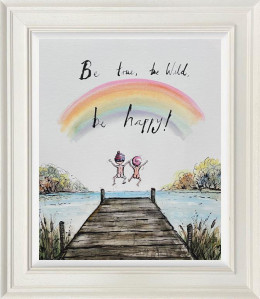 Be True, Be Wild, Be Happy - Original - Cream Framed