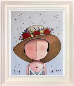 Bee Happy - Original - Cream Framed