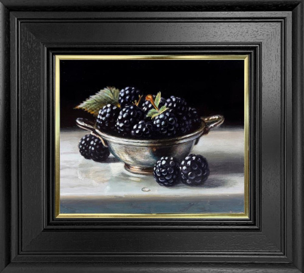 Blackberries And Bowl - Original - Framed Blackberries And Bowl - Original - Framed