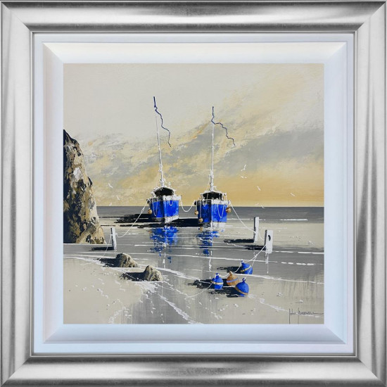 Blue Sentinels By The Cliff - Original - Framed Blue Sentinels By The Cliff - Original - Framed