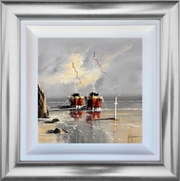 Boats Beneath The Dunes - Original - Framed Boats Beneath The Dunes - Original - Framed