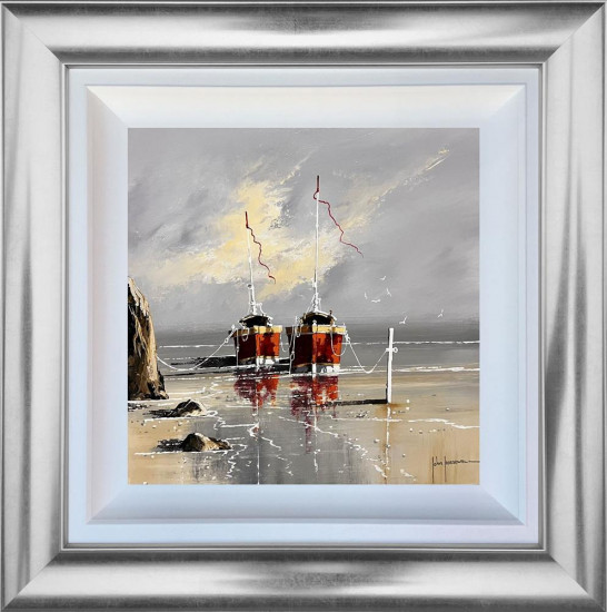 Boats Beneath The Dunes - Original - Framed Boats Beneath The Dunes - Original - Framed