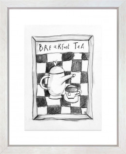 Breakfast Tea - Charcoal Study - Original - Framed