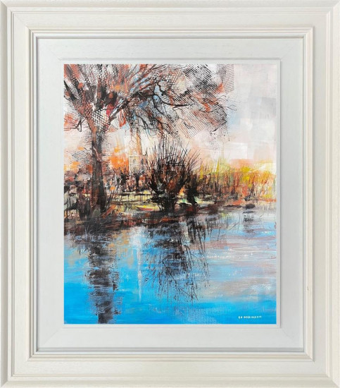 Burford Church By The River Windrush - Original - Framed Burford Church By The River Windrush - Original - Framed