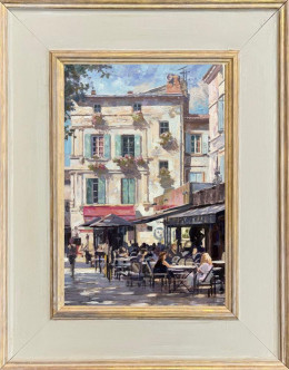 Cafe Square - Original - Framed